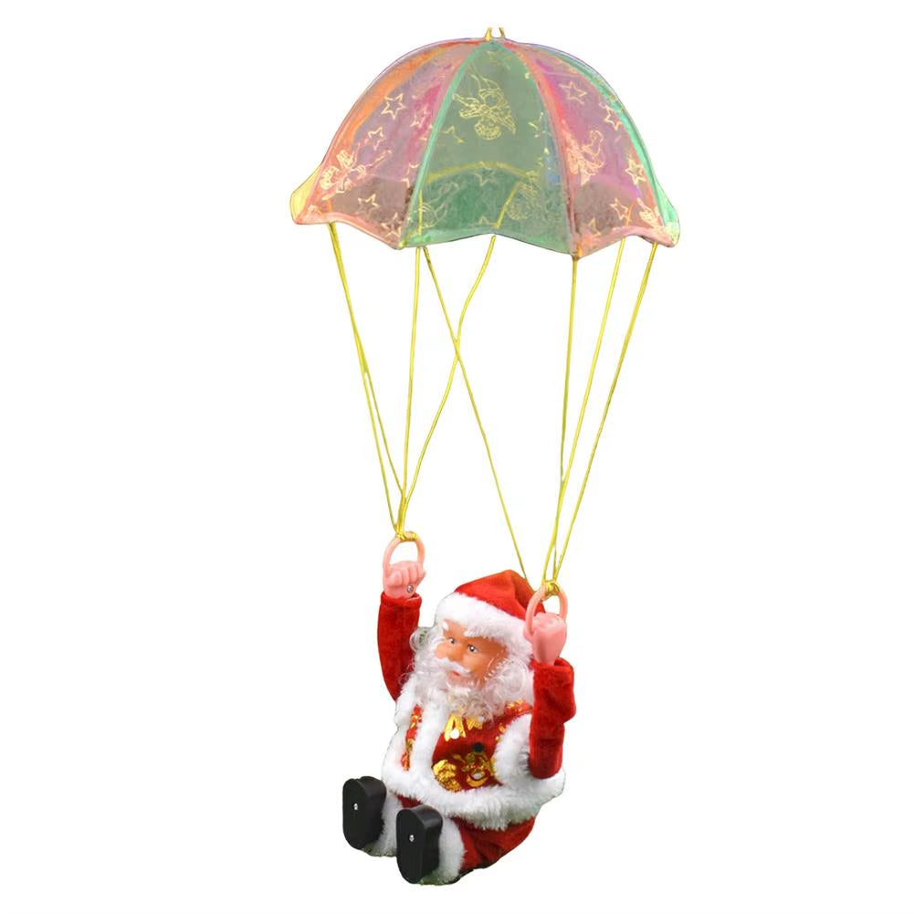 Creative Electric Christmas Toys Parachute Santa Claus Toys for Children Christmas Electric Toys Christmas Tree Hanging Decors