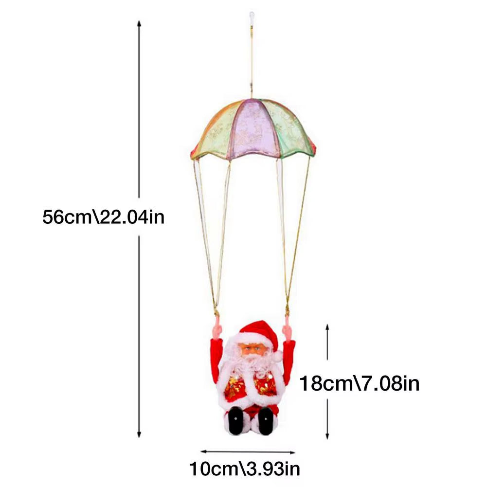 Creative Electric Christmas Toys Parachute Santa Claus Toys for Children Christmas Electric Toys Christmas Tree Hanging Decors