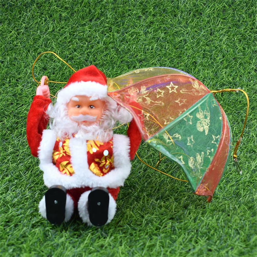 Creative Electric Christmas Toys Parachute Santa Claus Toys for Children Christmas Electric Toys Christmas Tree Hanging Decors